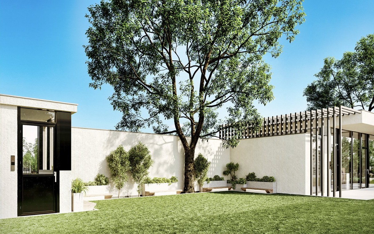 Exterior courtyard and landscaping